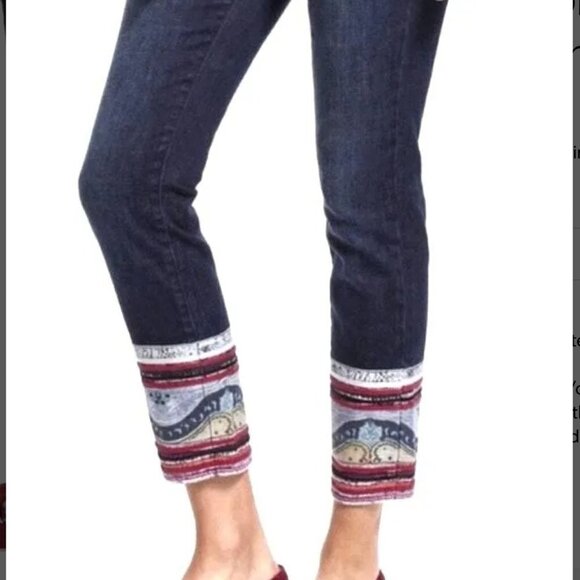 Anthropologie Pilcro Stet Patchwork Cuff Jeans Size 28 - Picture 3 of 12